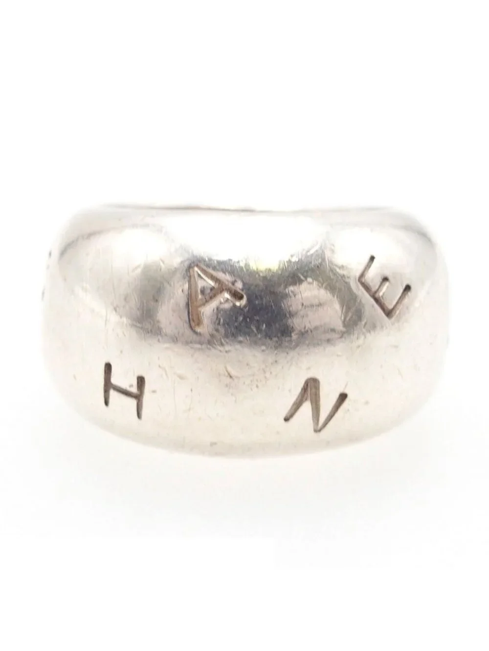 Chanel Ring Silver Logo